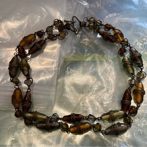DAYNE DUVALL SIGNED HANDCRAFTED LUCITE/WIRED BEADED CHOKER VINTAGE